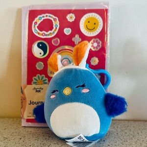 SQUISHMALLOWS 2pc  Blue Plush Penguin with Bunny Ears and journal